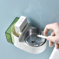 wall mounted stainless steel ashtray bathroom cigarettess garbage bag holder storage rack convenient to install