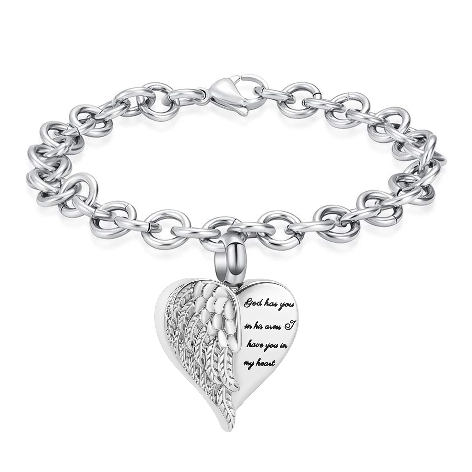 Кремационная Ювелирная урна для пепел Нержавеющая сталь сердце браслет