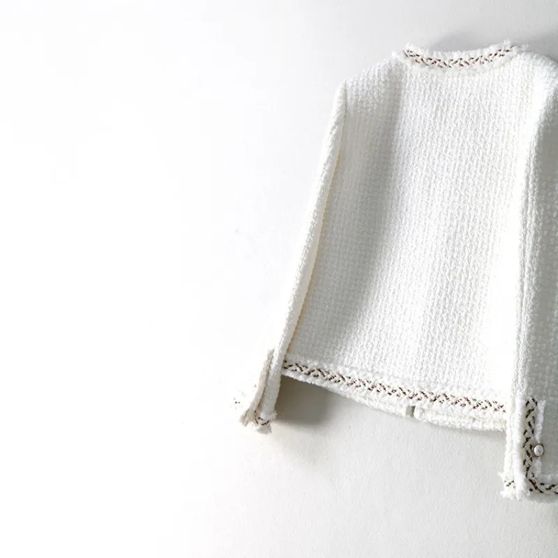 Куртка женская твидовая короткая из твида брендовая Модная приталенная офисная