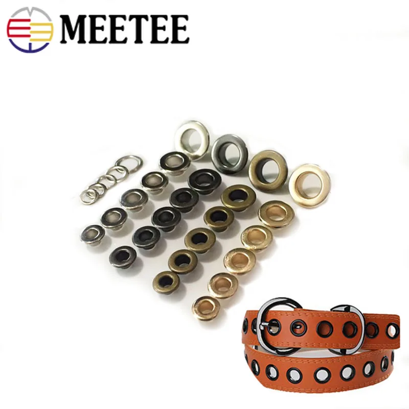 

50pcs Meetee 3.5-15mm Copper Eyelet Buckles O Ring Rivet Buttons DIY Bag Strap Belt Garment Webbing Shoes Sewing Accessories