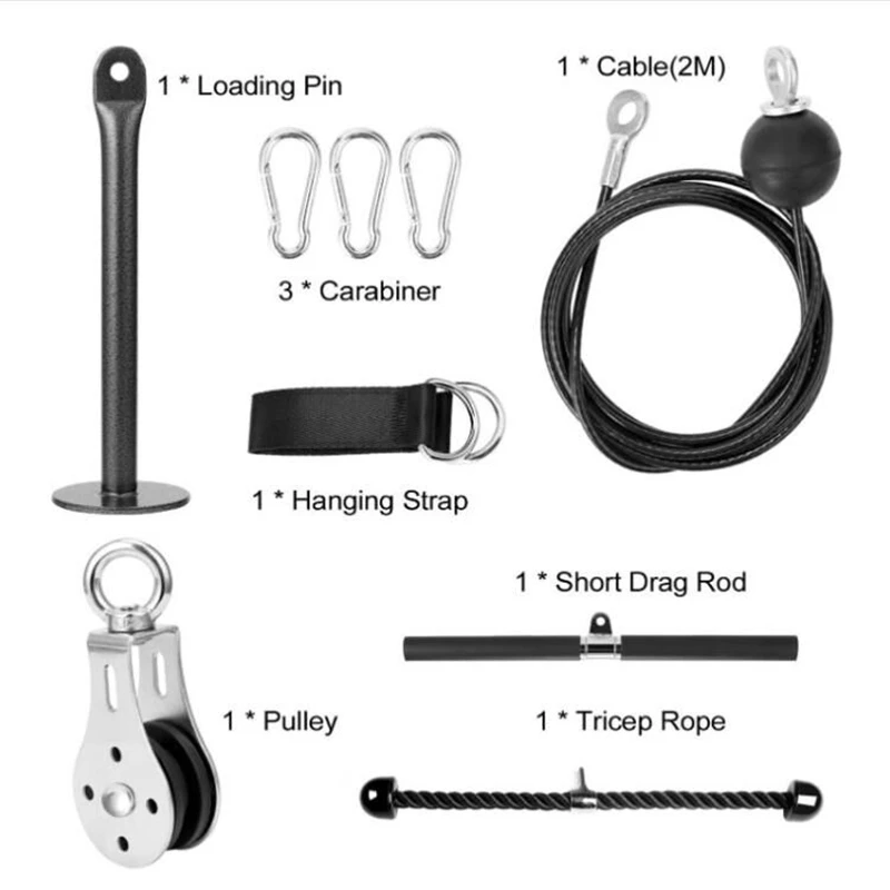 

Pulley Cable Machine Home Gym Equipment-Fitness Pulley System Strength Trainer for Indoor Exercise Workout