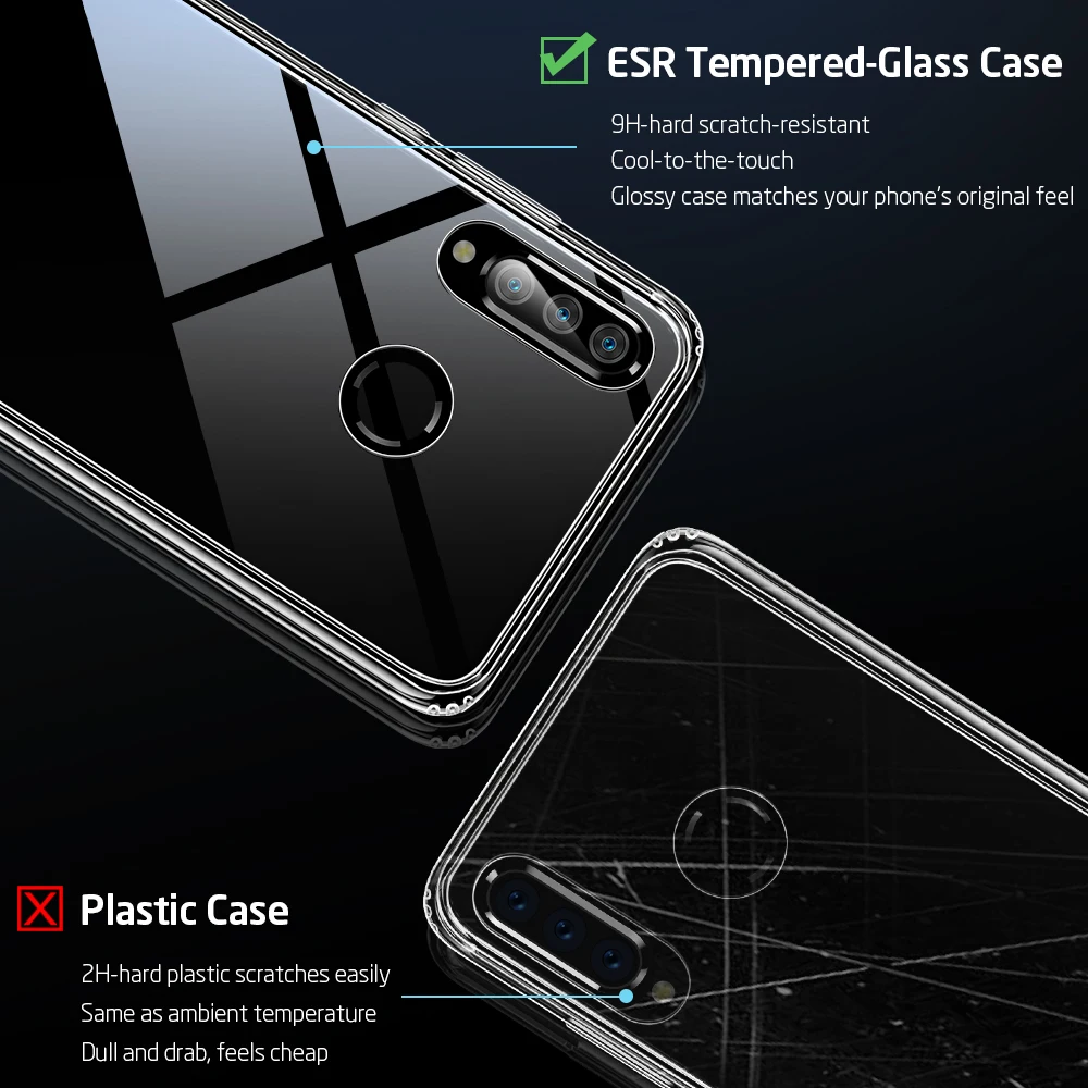Чехол ESR из закаленного стекла для Huawei P30 P30Lite P20 P40 Pro задняя крышка Mate 20 30 Honor V30
