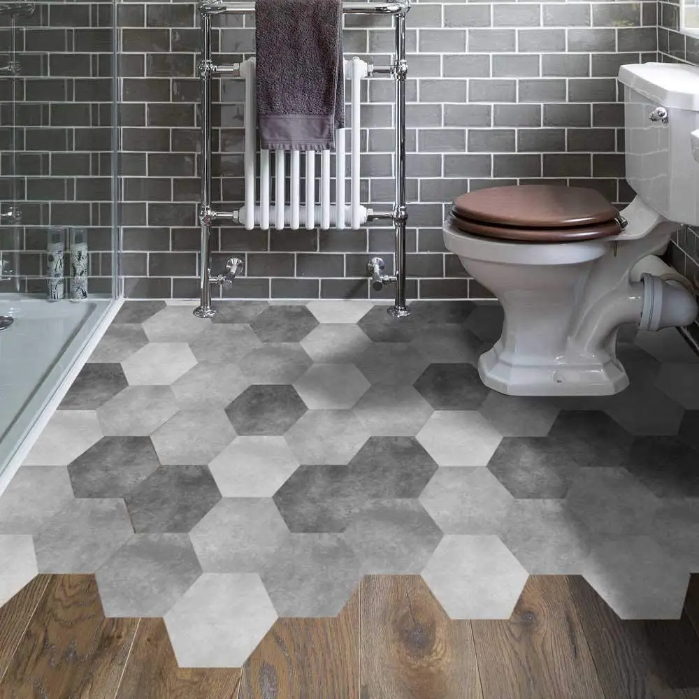 

Hexagonal Peel-And-Stick Wall Self-Adhesive Waterproof Tile Stickers Suitable For Kitchen And Living Room Floors