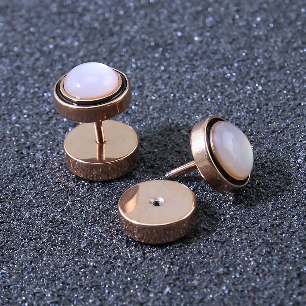 Серьги гвоздики из нержавеющей стали поддельные туннельные ювелирные украшения