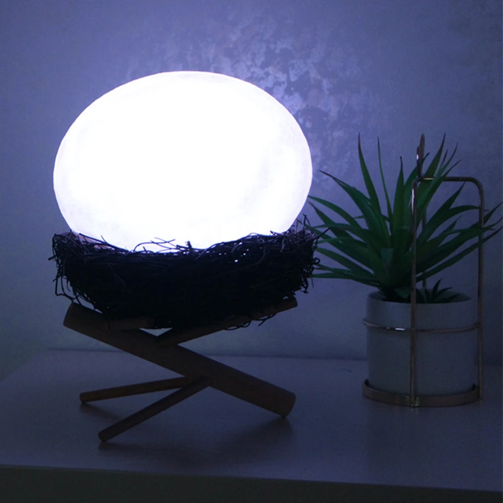 Светодиодная лампа в виде птичьего гнезда ночник с 3D рисунком цветной сенсорный