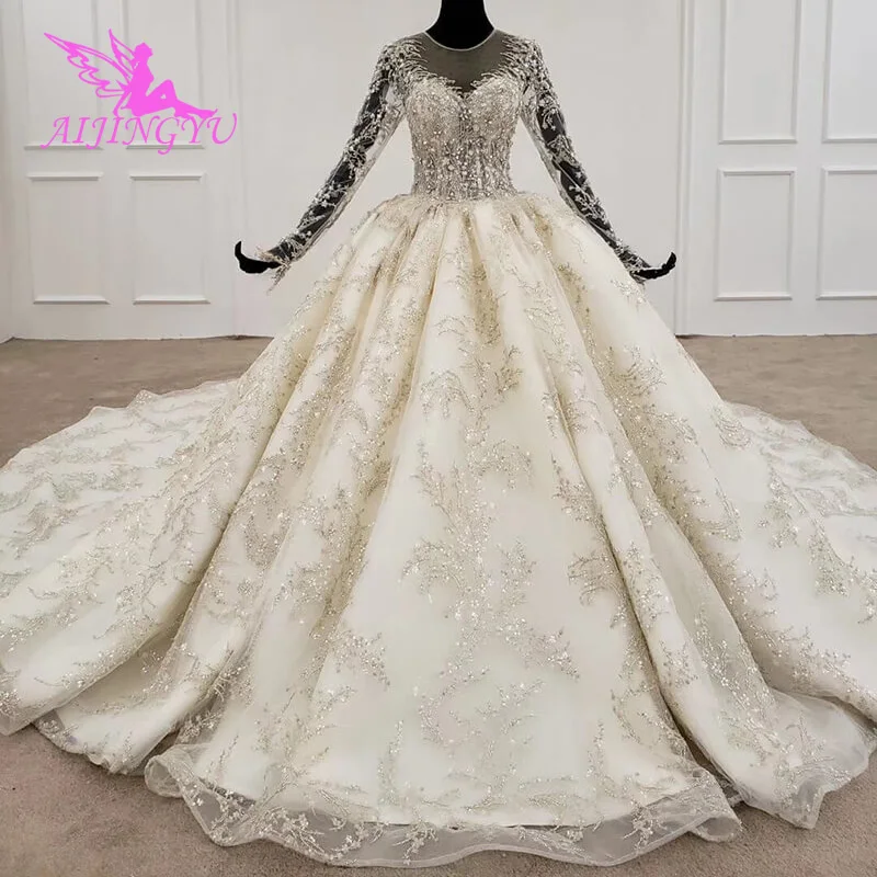 

AIJINGYU Hand Embroidery Designs Dresses Attire Cheap Designer Traditional Gown Beaded Wedding Dress