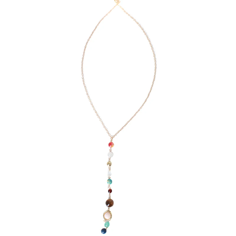 

Fashion Alloy Women's Necklaces & Pendants Choker Universe Galaxy The Eight Planets Solar System Beads Neckalce For Women Gift