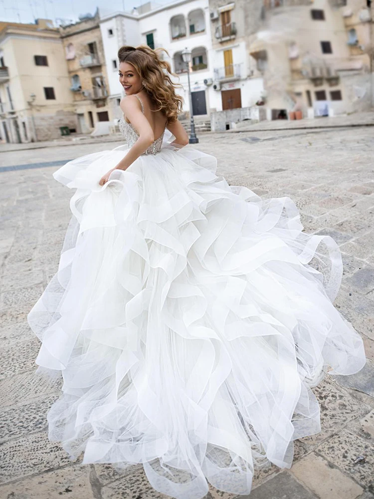 

BAZIIINGAAA Simple Wedding Dress Lace Little Beading Strapless Dress Luxury Wedding Gowns Bridal Can Be Washed Bride Dresses