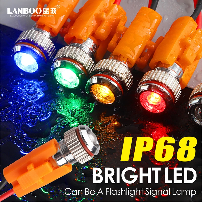 Фото Водонепроницаемый точечный светильник LANBOO 8 мм IP68 красный зеленый желтый синий 12 Водонепроницаемый точечный светильник LANBOO 8 мм IP68 красный зеленый желтый синий 12