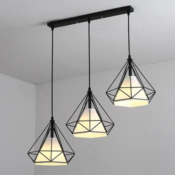 Vintage Modern 3 Head Pendant Light Loft Industrial Hanging Lamp Shade Adjustable Hanging Lighting for Living Room Kitchen Decor