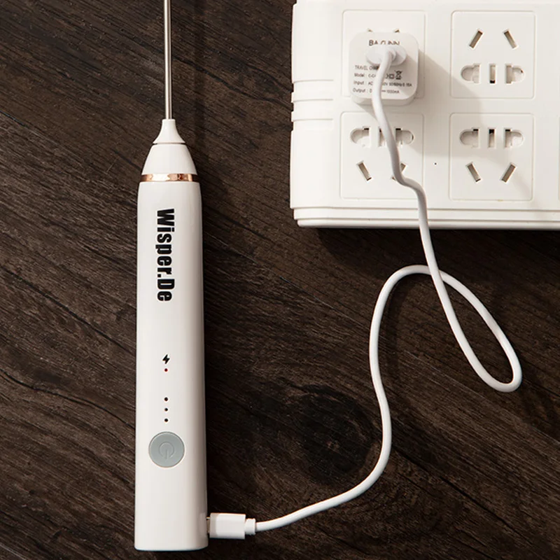 

USB Recharge Home Three Speed Adjustment Electric Whisk Kitchen Accessories Convenient Bubbler Egg Milk Cream Cooking Appliances