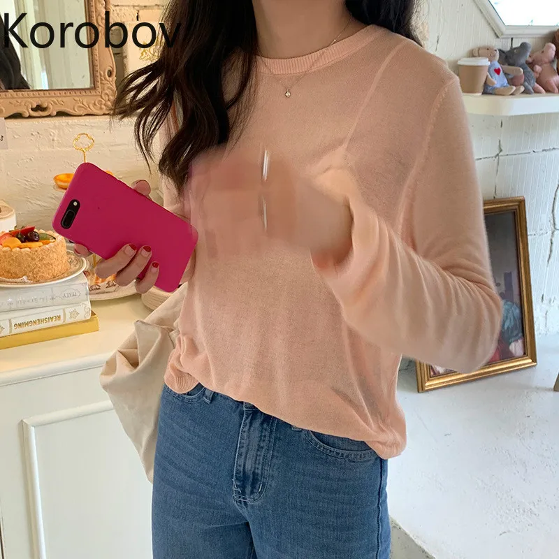 Korobov пуловер с круглым вырезом футболка длинным рукавом разноцветная верхняя