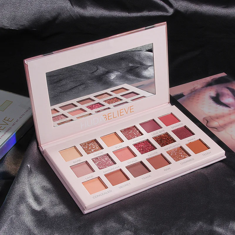 18 color eye shadow red book pink pearl matte beautiful shadow. makeup eyeshadow palette duochrome |
