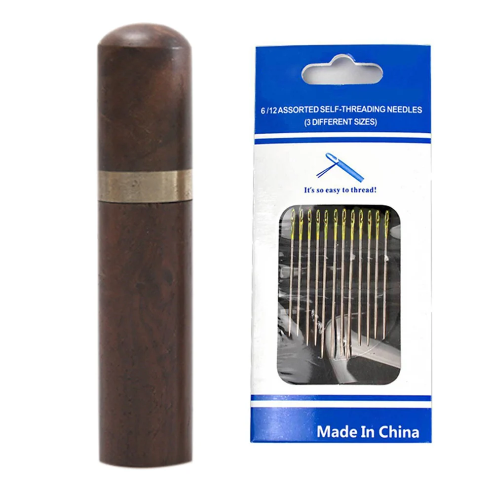 Gold Dark Brown Box Самонарезающие иглы, набор, боковое отверстие, Ручное шитье, домашние бытовые инструменты FPing - Цвет: Gold Dark Brown Box