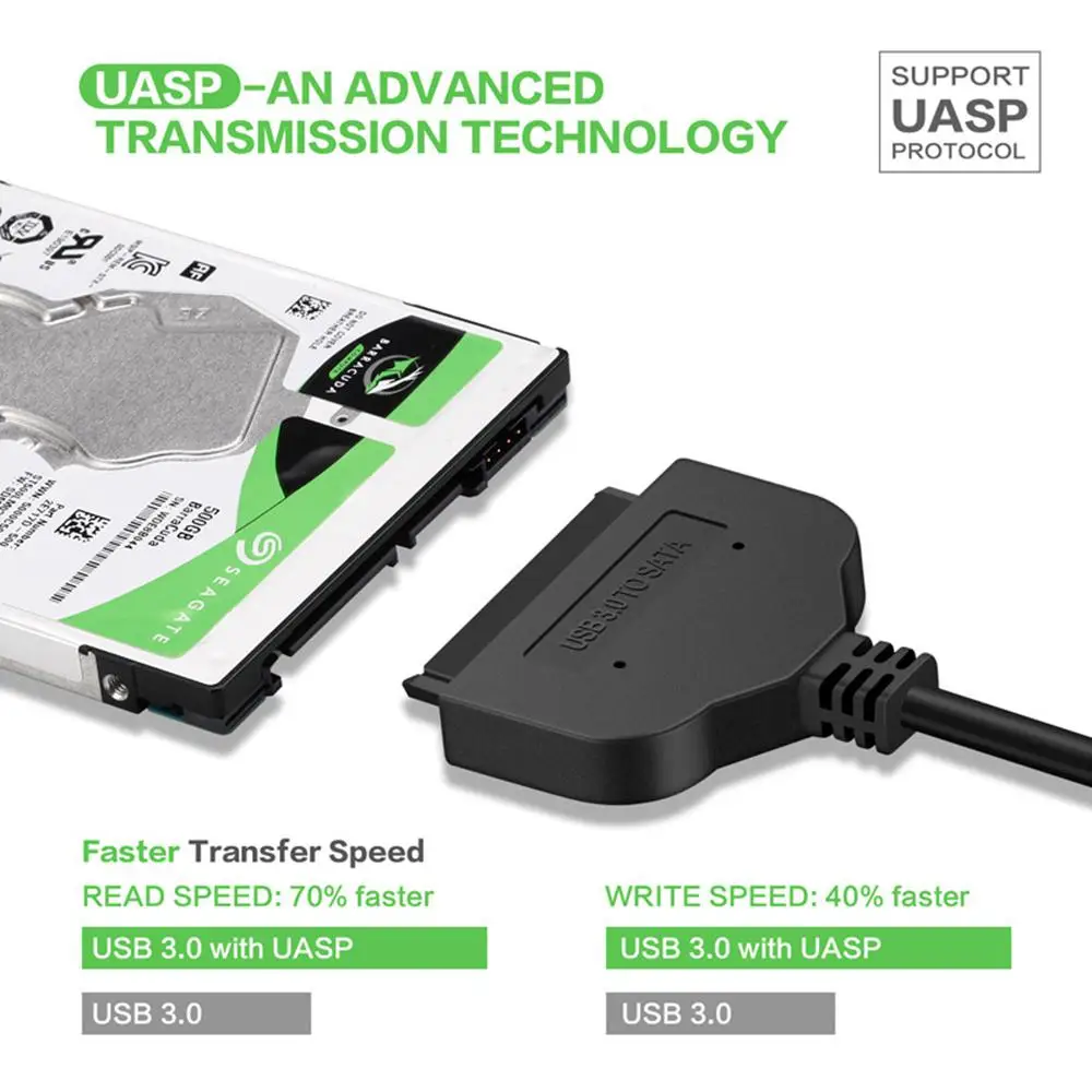 USB 3 0 для SATA 7 + 15 Pin Кабель-адаптер 2 5 дюйма HDD SSD 20/25 см | Электроника