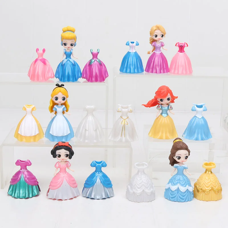 4102 18pcs bag 8 шт./компл. Q Posket фигурка принцессы Белоснежка Золушка Тиана Рапунцель Ариэль торт украшения ПВХ игрушки для подарков - Цвет: 4102 18pcs bag