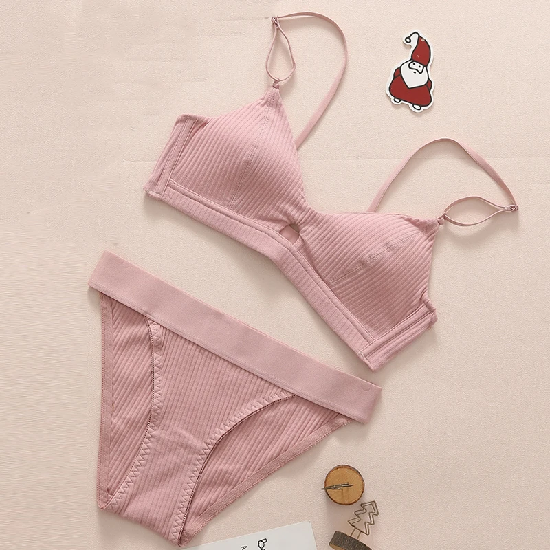 Женский бюстгальтер без косточек Wasteheart розовый черный с бантиком сексуальный