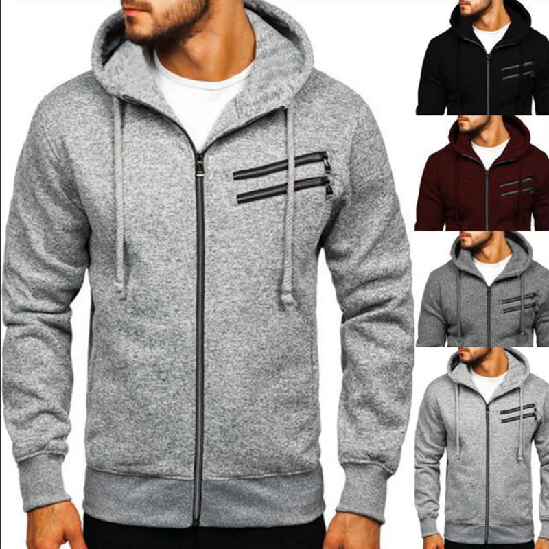 Мужская флисовая толстовка на молнии с капюшоном | одежда