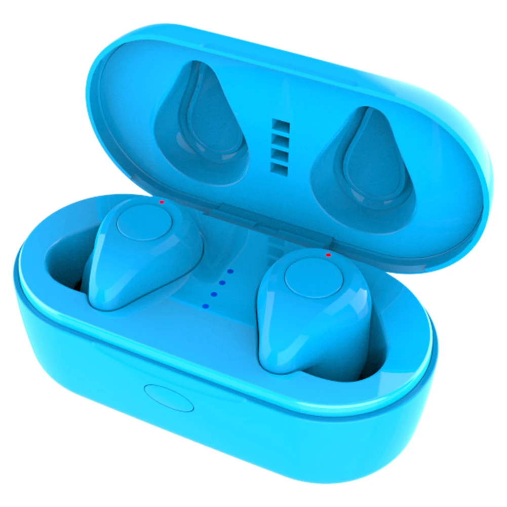 Синий Водонепроницаемые TWS беспроводные Bluetooth наушники Hands-Free, вкладыши гарнитура наушники с зарядным устройством для iPhone для huawei для Xiaomi - Цвет: Синий