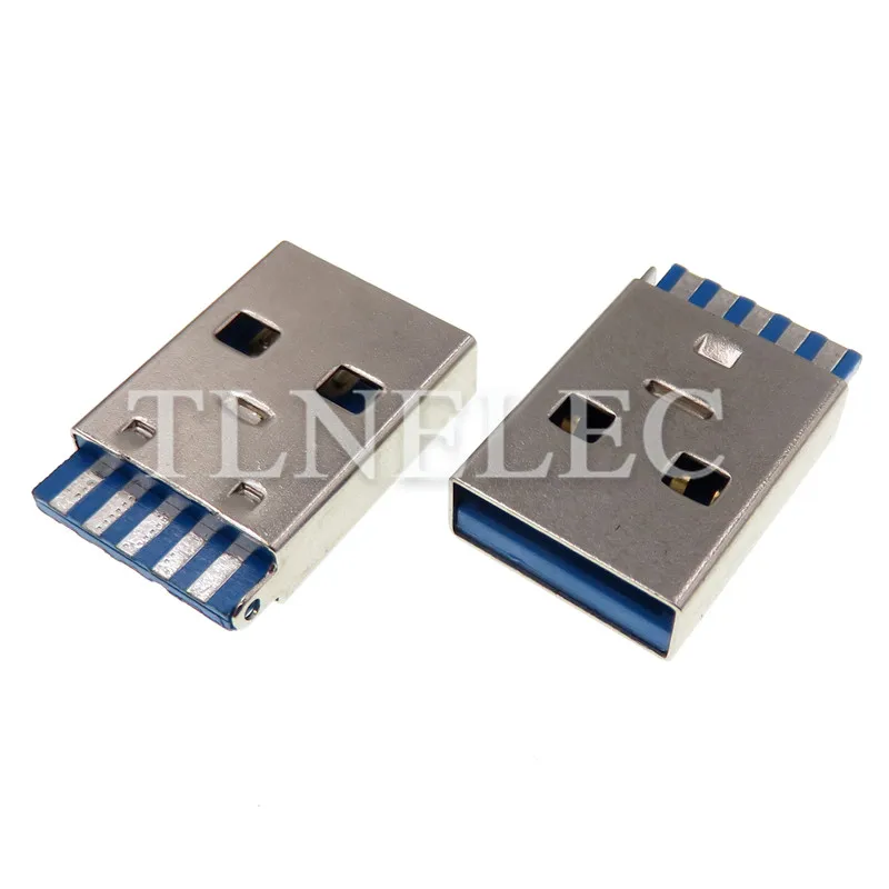 Разъем USB 3 0 Type A 10 шт. плоский край штекер 9-контактный Высокоскоростная передача