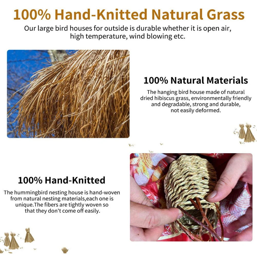 Ручной работы из тканой травы птица декоративное гнездо гамак хижина висит