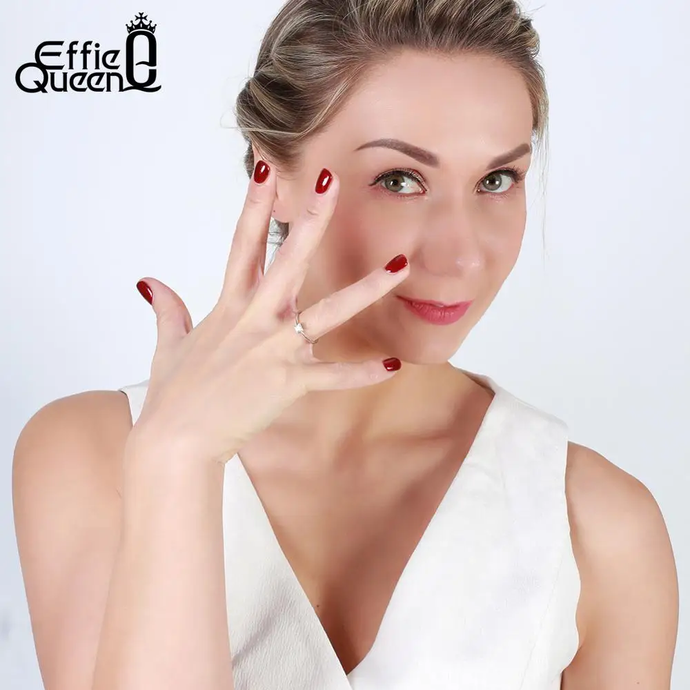 Effie queen, 925 пробы, серебряные кольца для женщин, для свадьбы и помолвки, вечерние, кольцо, одиночное, AAA, блестящее, хорошее ювелирное изделие, TSR57
