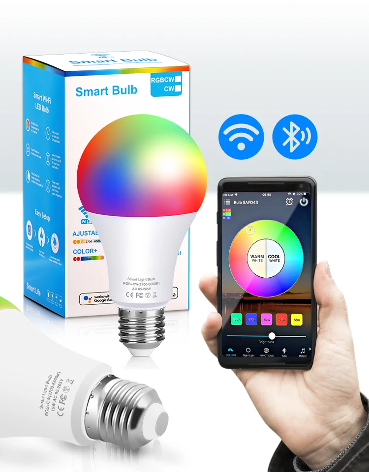 

Lamp RGB Magic Light Bulb 10W B22 Home Apply to IOS /Android Led Smart Lamp Bulb Light E27 220V RGB Works With Smart Control Lam