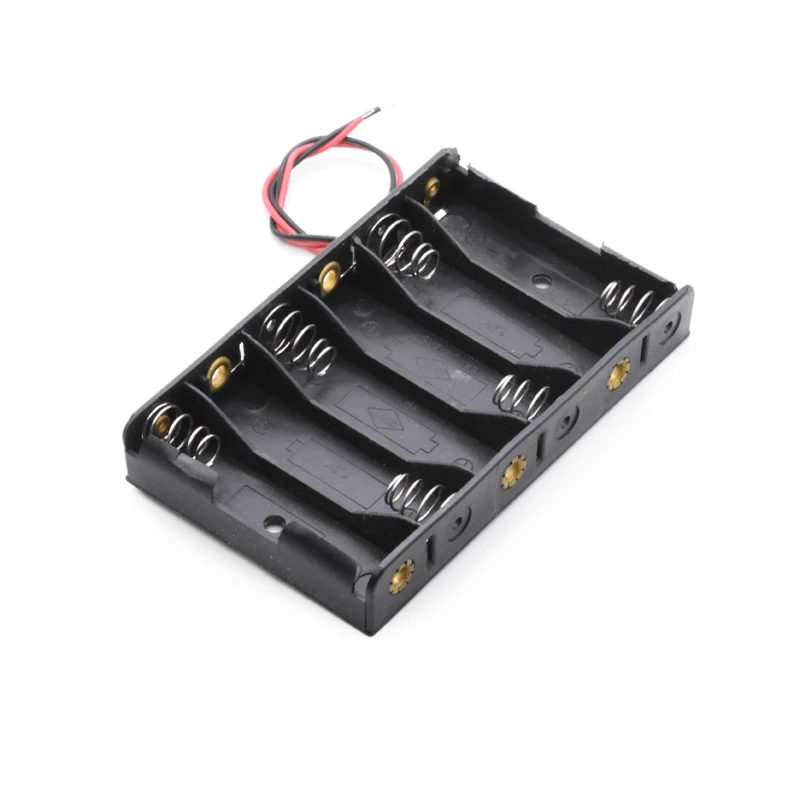 

MasterFire 20pcs/lot 6 x 1.5V AA 2A CELL DIY Clip Battery Holder Storage Box 9V 6 Slots Batteries Case Shell With Lead Wire