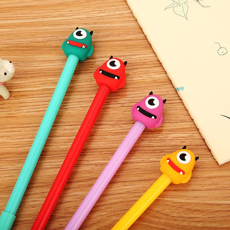 20 PCs Creative Cartoon One-Eyed Beast Gel Pen Cute Student Stationery Water-Based Paint Pen Office Supplies Signature Pen