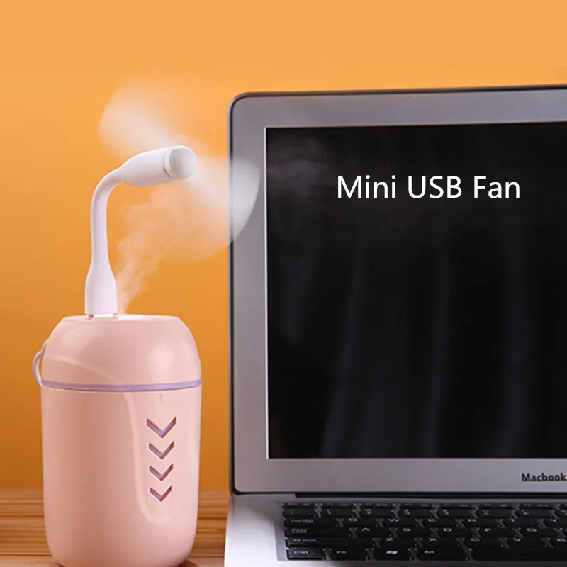 

3 In 1 USB Mini Humidifier Air Purifier Portable Ultrasonic Fogger With LED Lamp Car Home Office Air Conditioner Mist Maker