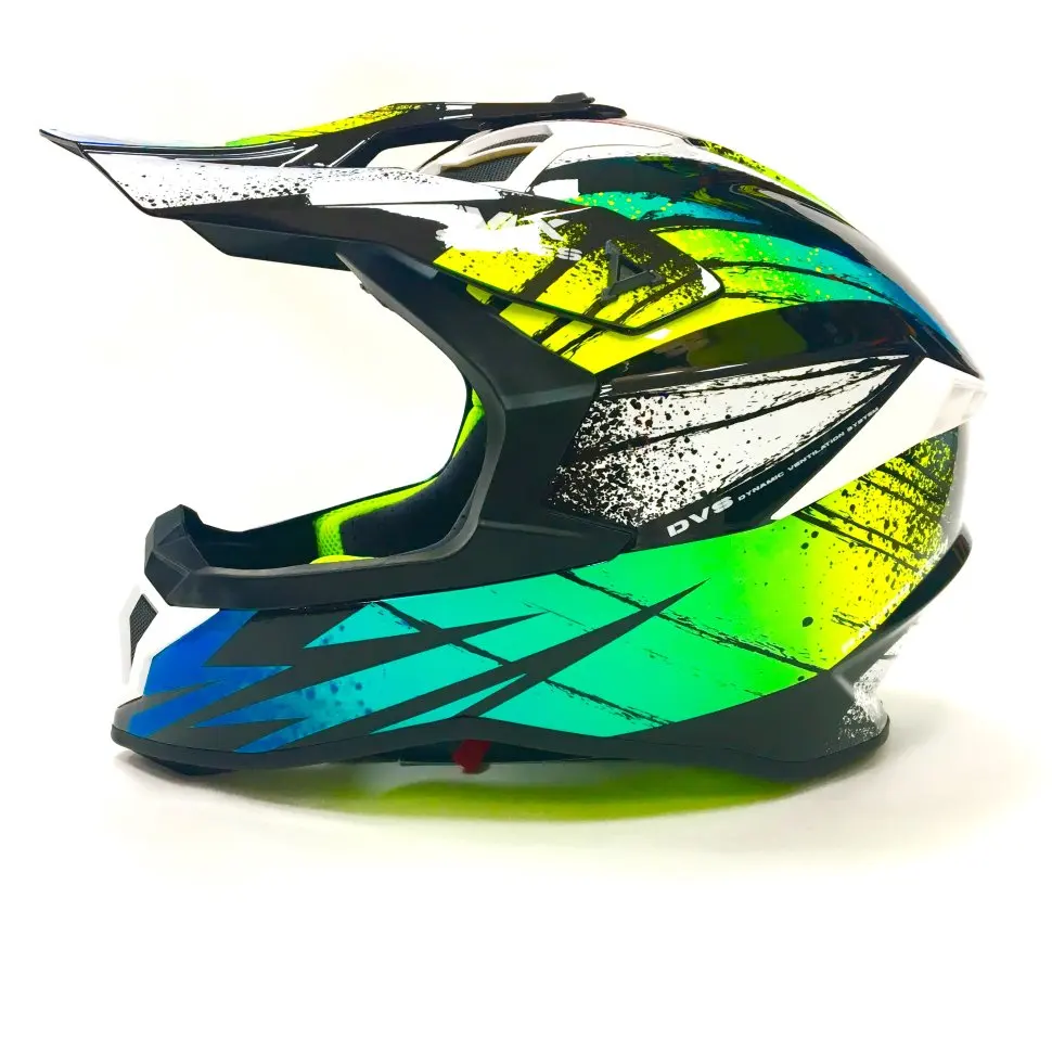 Мотошлем FS-610 Fiber WYLS (Glossy black green XL) | Автомобили и мотоциклы