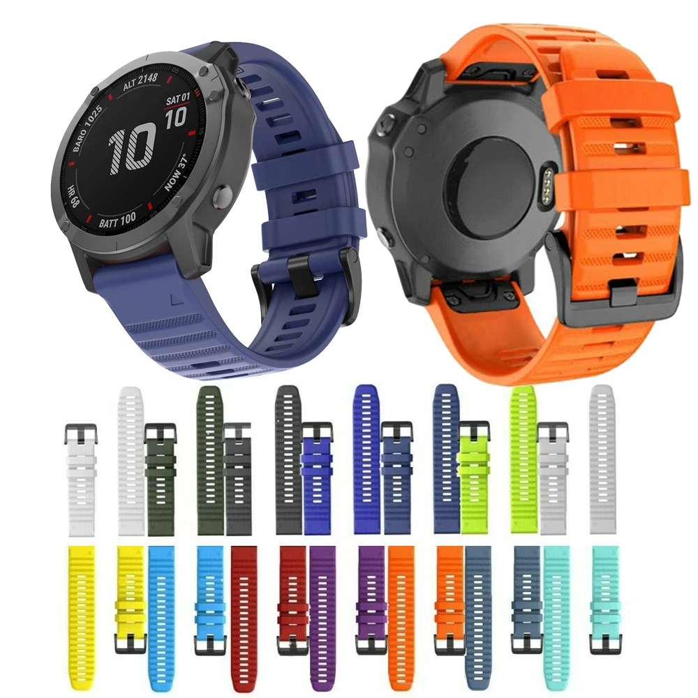 Ремешок силиконовый для наручных часов Garmin Fenix 5X 6X 6 6S Pro 5 5S Plus 3 3HR|Смарт-аксессуары|