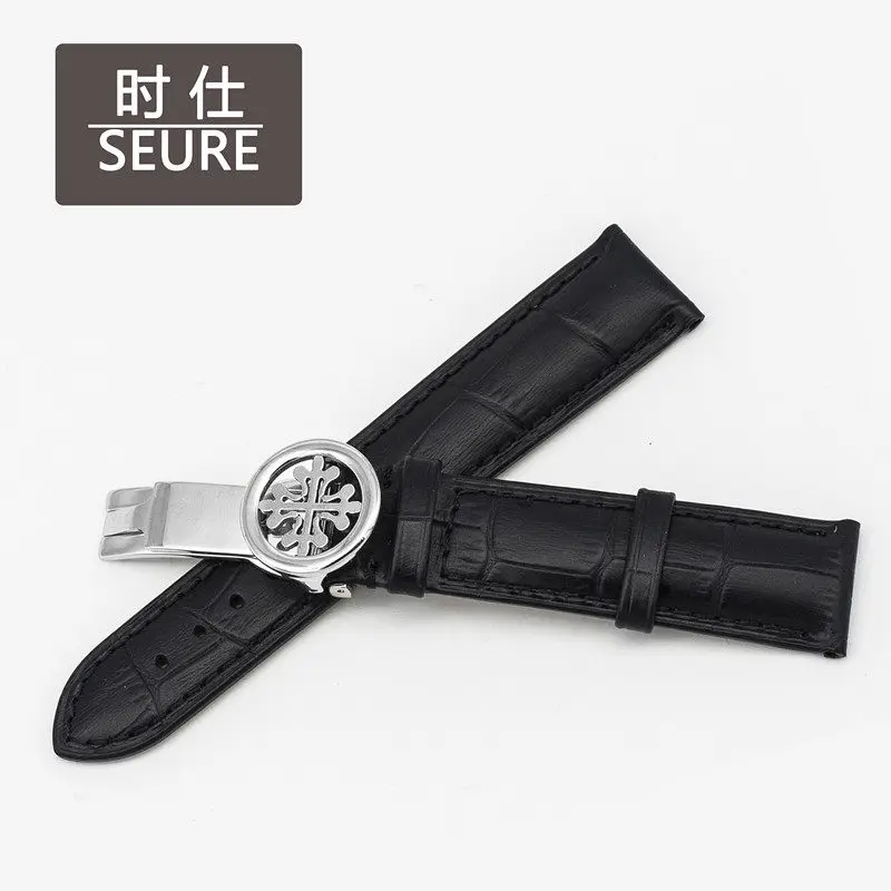 Ремешок из воловьей кожи Shi от имени PP Patek philpe, ремешок из воловьей кожи розового золота с откидной пряжкой для мужчин и женщин, цепочка для часов