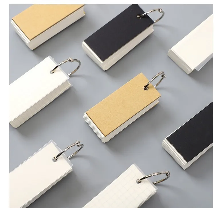 1PC Mini Loose-leaf Notebook Cute Ring Buckle Environmental word book Card Tearable Notepads kawaii memo pad No stickiness