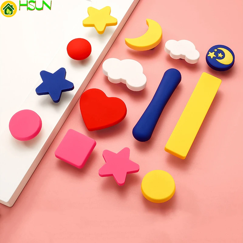 Мультяшная ручка для ящика милая звезда луна облако сердце новая форма мебели