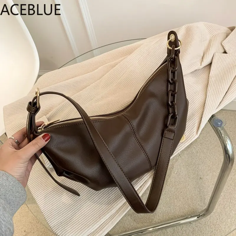 

2021 Women Soft Leather Handbags High Quality Vintage Crossbody Bags for Women Solid Chains Shoulder Bags Female Sac A Main New