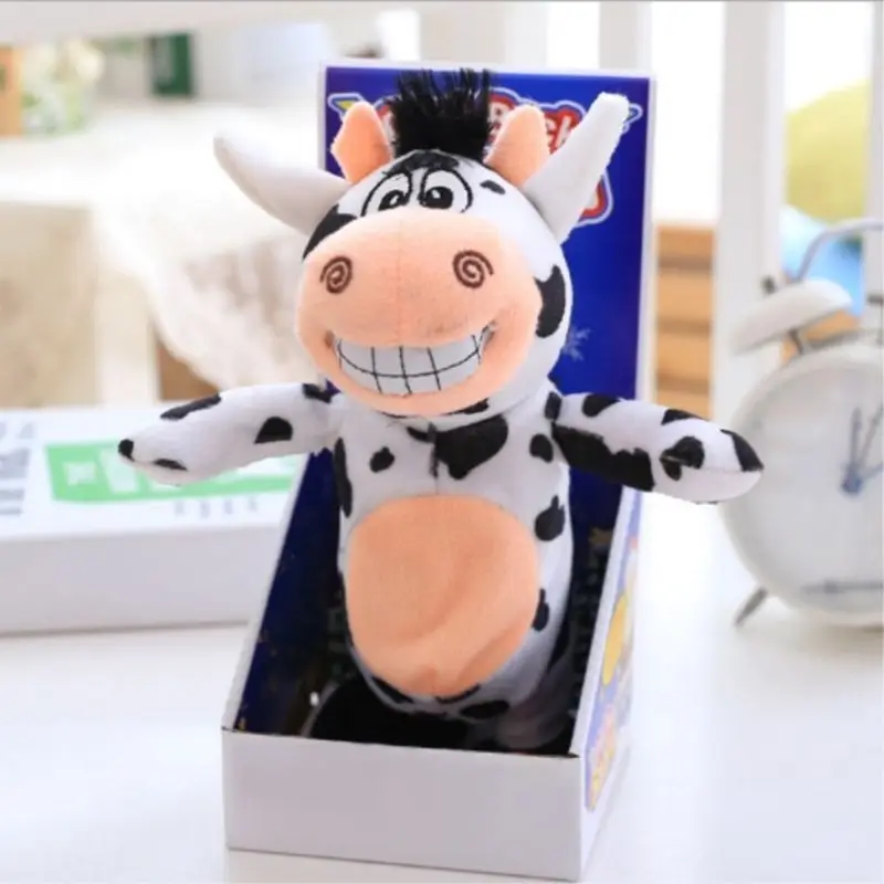 

P15C Cartoon Plush Donkey Horse Cow Doll Sound Musical Songs Recording Walking Intelligent Development Educational Toys