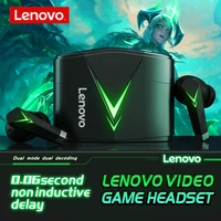 lenovo lp6 tws gaming headset wireless bluetooth sport earphone no delay 3d stereo bass with mic noise reduction for android ios