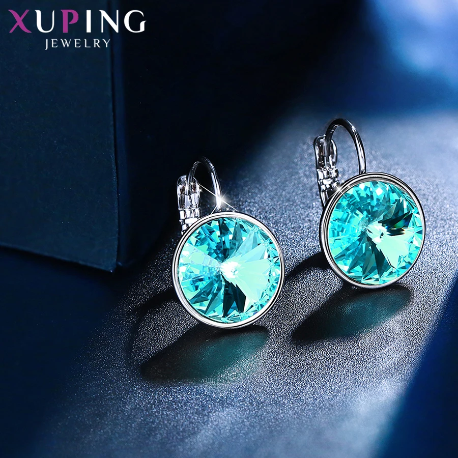 Xuping стильные элегантные блестящие серьги-кольца с кристаллами от Swarovski Подарок на годовщину для женщин девочек M99-20641