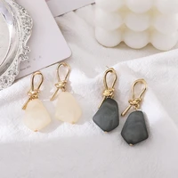 2020 new korean stylish metallic knotted earrings simple and irregular for women stud earrings