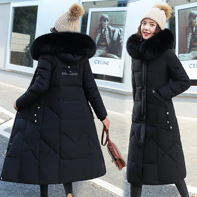 

JCHB 2021 Winter Jacket Women Coat Female Long Jackets for Women Korean Style Parka Hooded Thick Cotton Down Ropa De Mujer Pph1