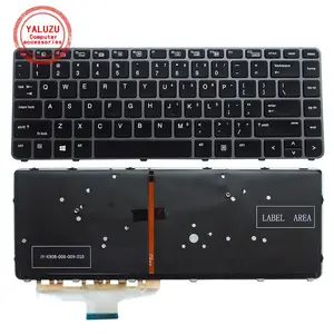 Английская клавиатура YALUZU для ноутбука HP ELIteBook FOLIO 1040 G3 с подсветкой, американская версия
