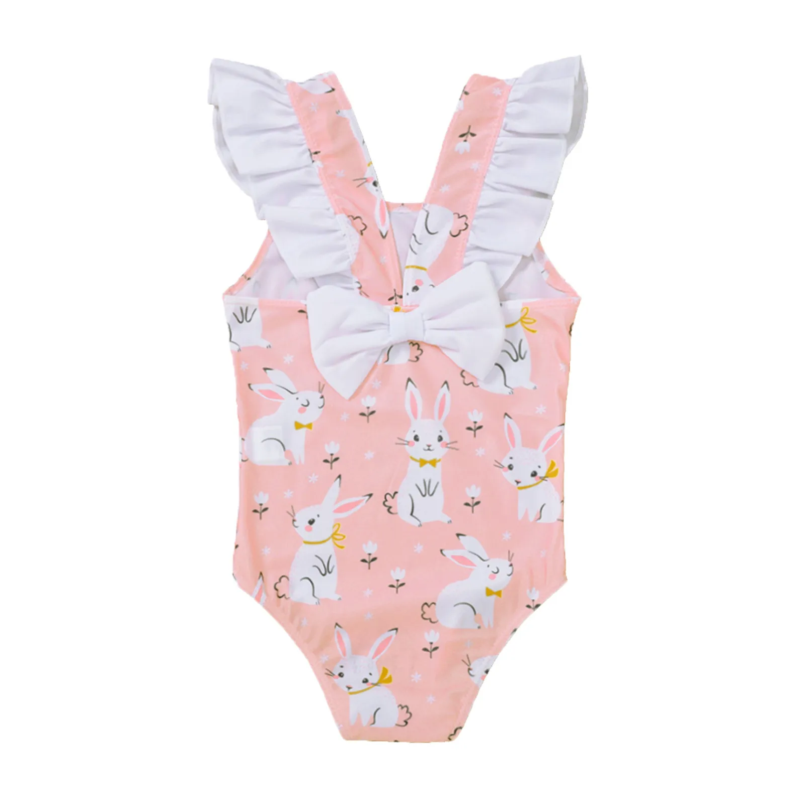 #50 цельнокроеный купальник для маленьких девочек с принтом кролика пляжная