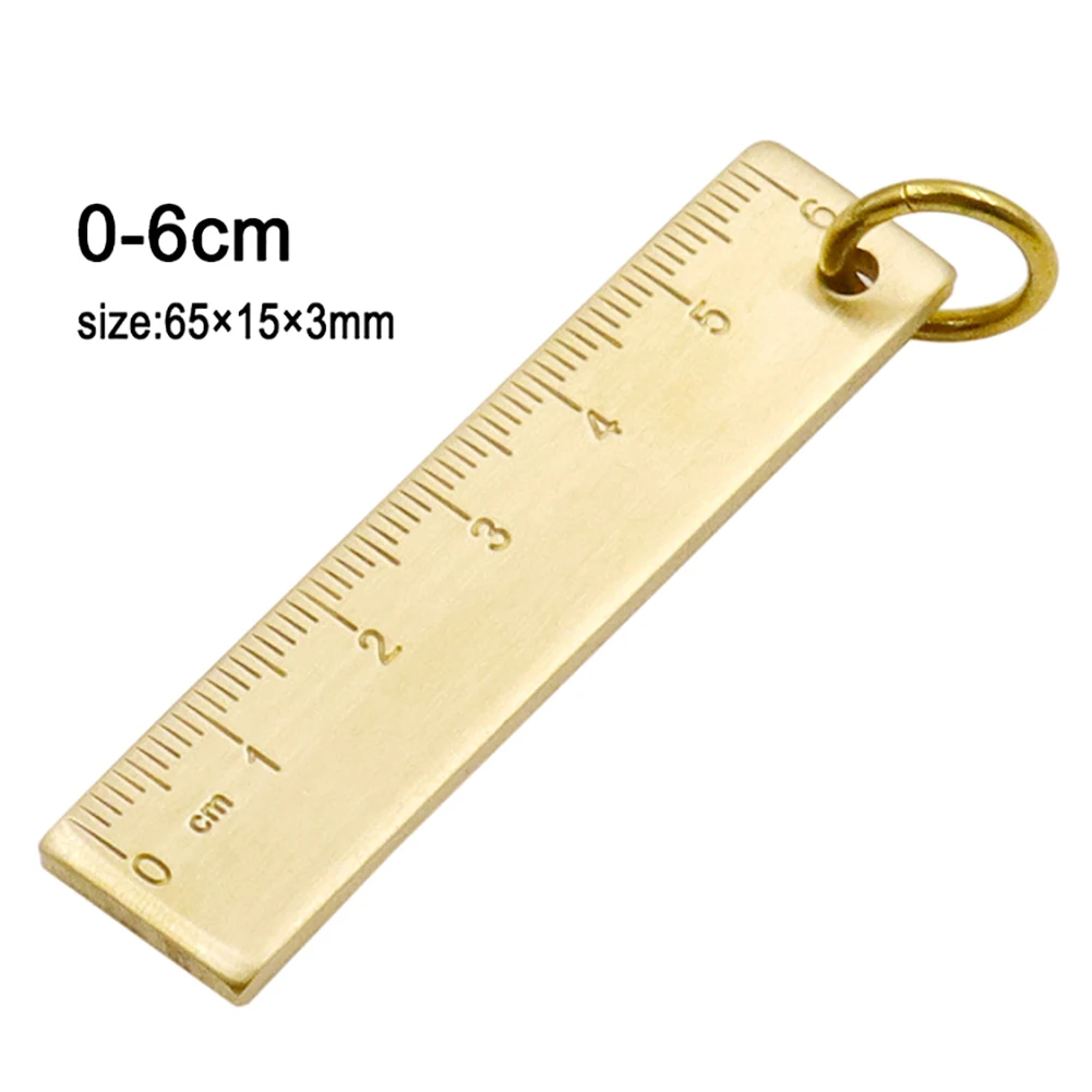 6CM Portable Copper Ruler Thickened Metal Key Ring Keychain Number Plate Drafting Supplies Outdoor Measurement Tools | Инструменты