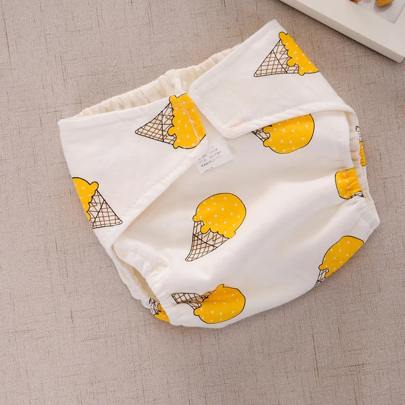Cotton Heart Ice Cream Baby Nappies Diaper Reusable Washable Cloth Diapers Nappy Cover Waterproof Newborn Baby Traning Panties
