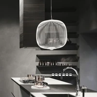 Italy LED Creative Birdcage Pendant Lightings Nordic Simple Villa Lobby Designer Living Art Home Decorate Lines Hanging Lights