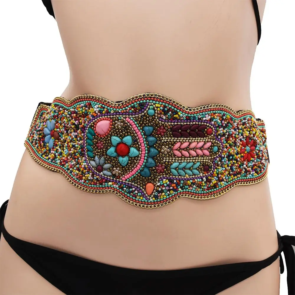 

Ethnic Boho Resin Beads Woven Belly Chains for Women Handmade Waistbands Dance Belt Festival Party Waist Body Chain Jewelry Gift