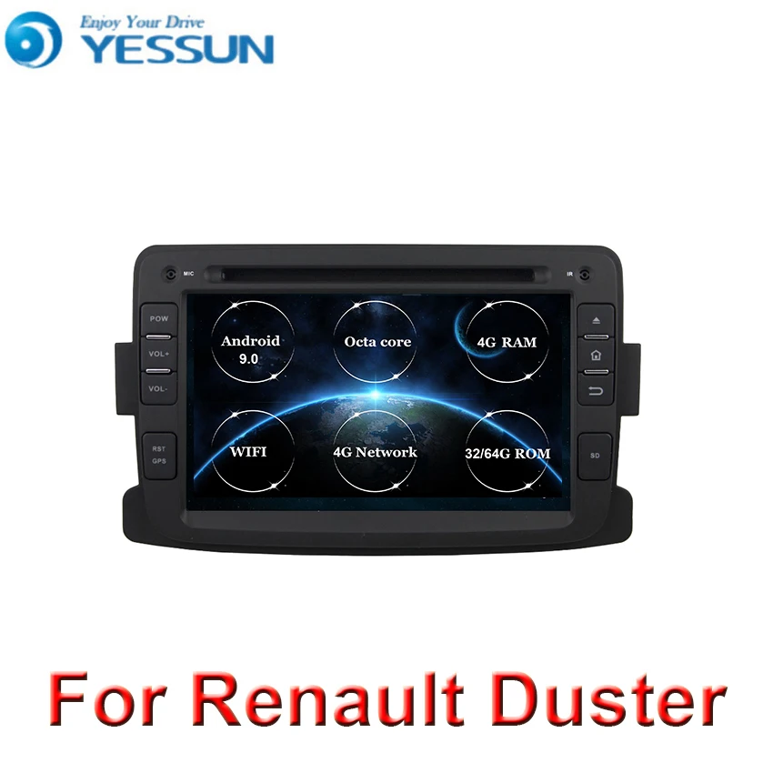 Автомобильный мультимедийный плеер 4 Гб ОЗУ 8 ядер Android 9 DVD Raido для Renault Dacia Sandero Duster