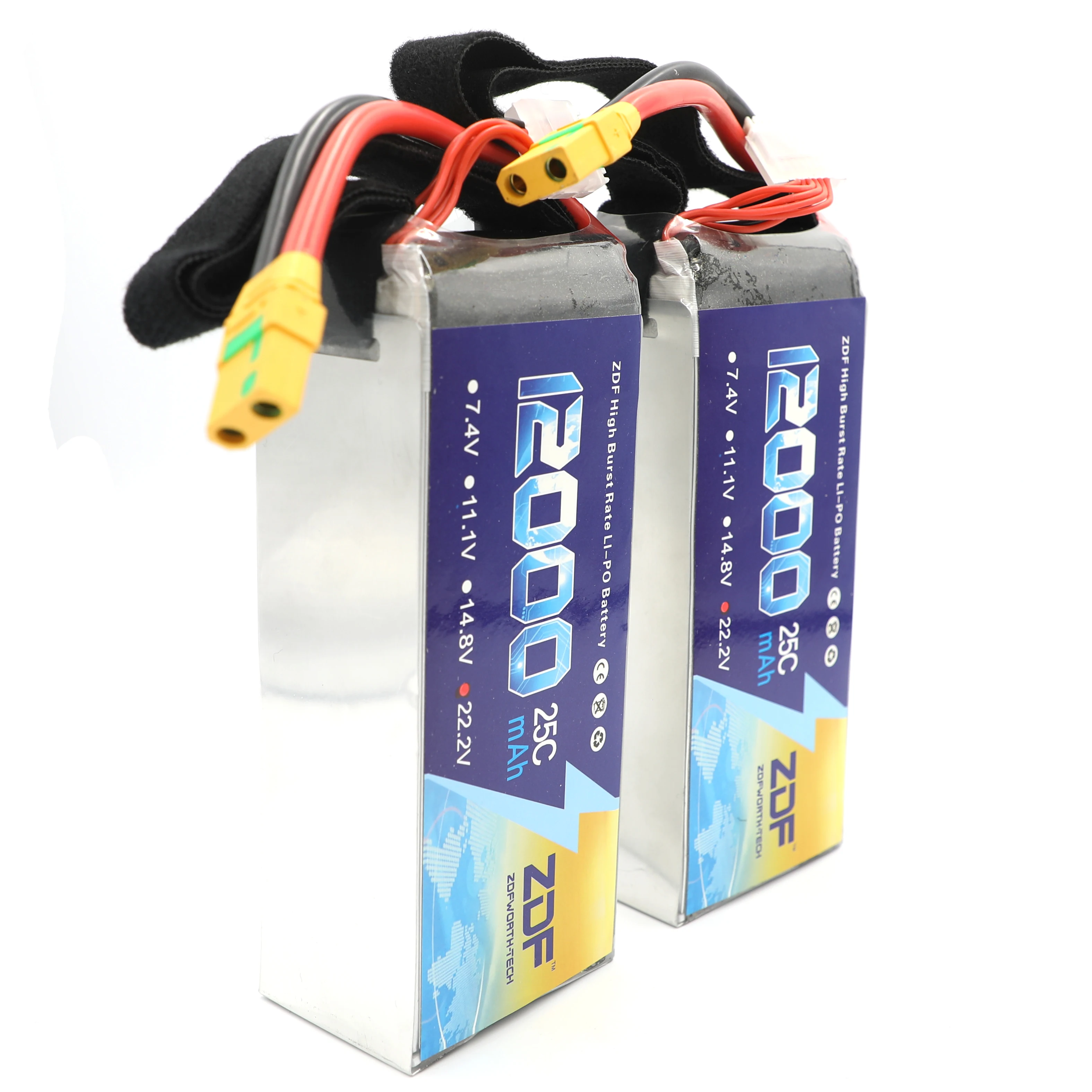 

ZDF 2pcs RC Aircraft LiPo Battery 22.2V 12000mAh 25C 6S for RC Airplane Drone Quadrotor Car Boat Helicopter 6S RC Batteries LiPo