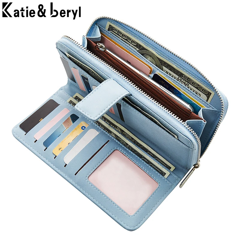 Брендовый дизайнерский длинный клатч с несколькими отделениями Женский кошелек